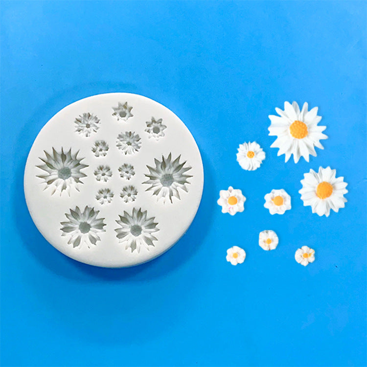 Multi daisy flower silicone mold fondant cake decorating molds