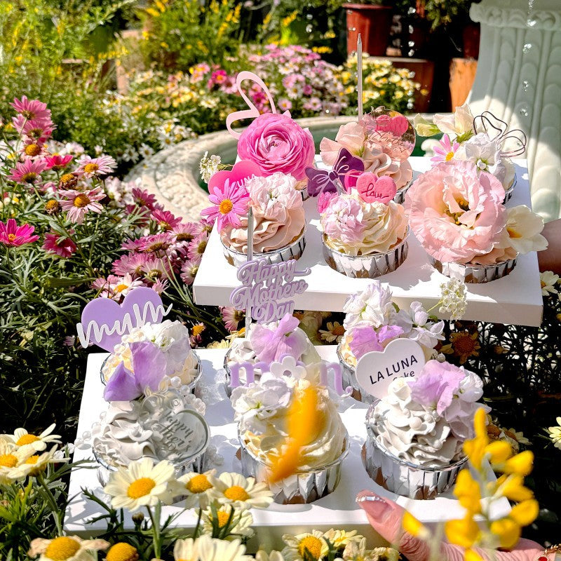 Mother's Day acrylic cake toppers for cupcakes