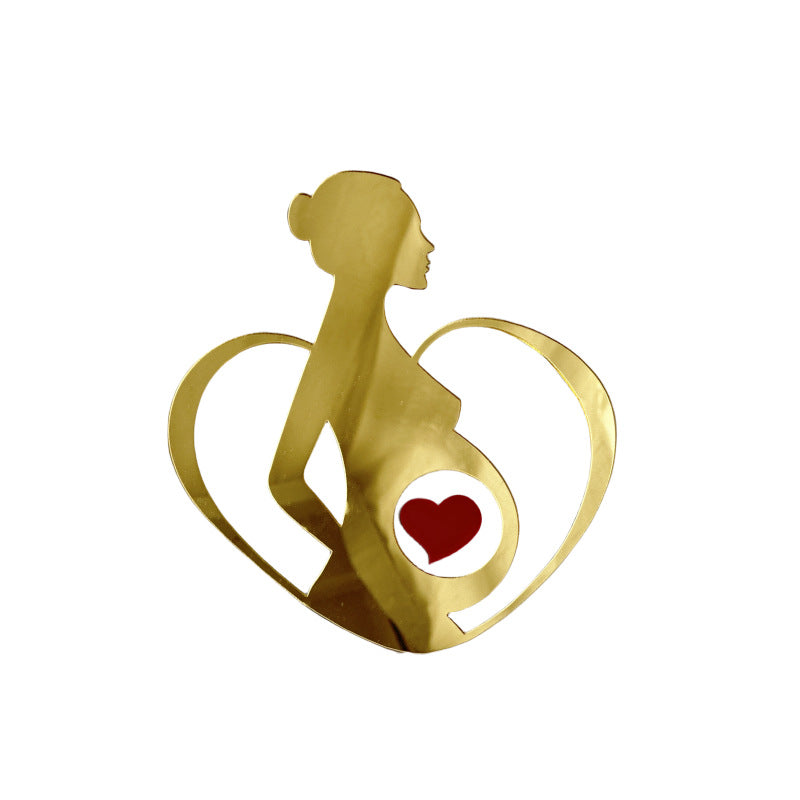 Simple lines acrylic expectant mother maternity for cake decoration