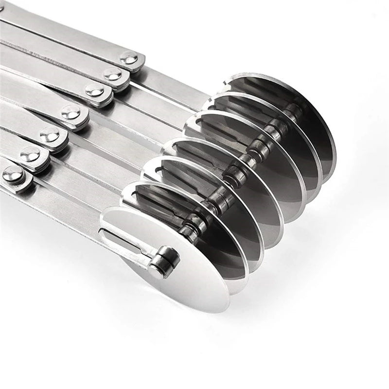 7 Wheels Flexible Roller Rounder Blade Stainless Steel Dough Cutter