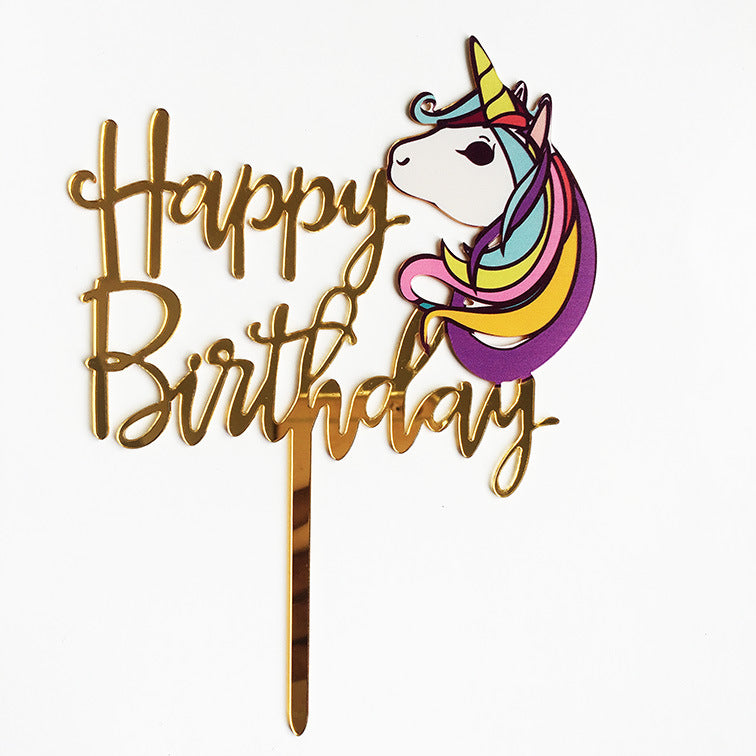 Rainbow acrylic cake topper