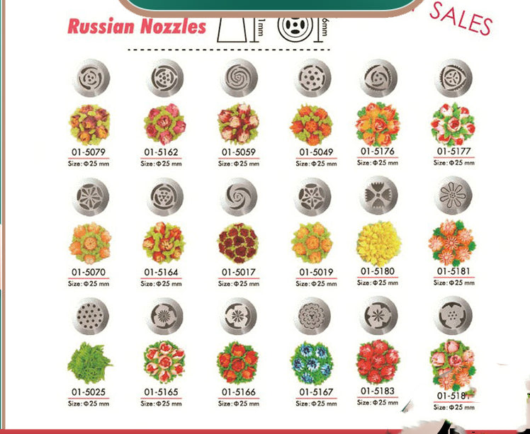 Stainless Steel Russian Nozzles Cake Decorating Icing piping tips Large Cake Nozzles seamless stainless steel pastry nozzles