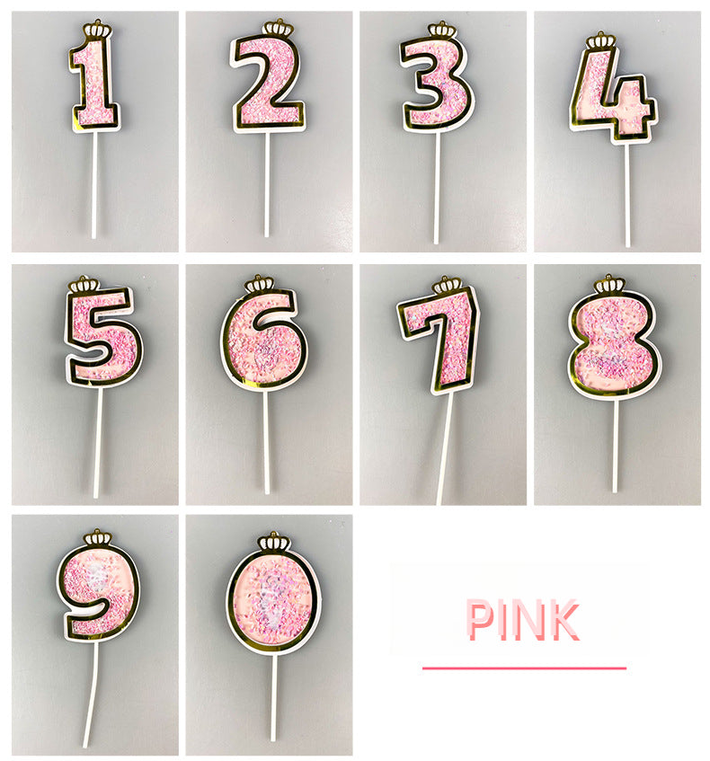 numbers 0-9 cake toppers, cake card