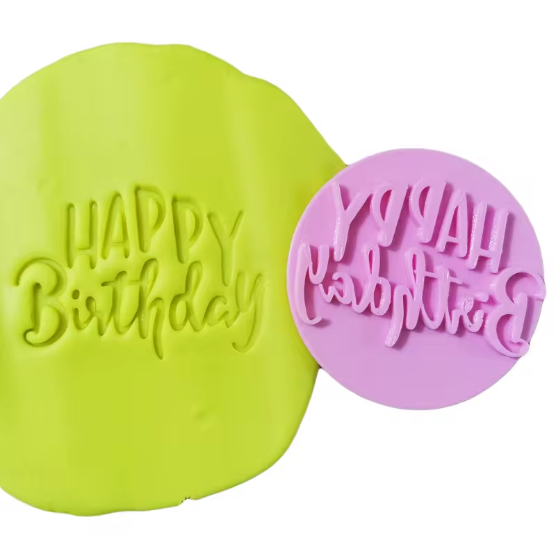 happy birthday plastic cookie cutter embosser plastic stamp fondant mold