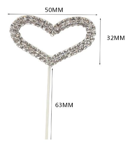 Two Hearts Love Rhinestone Wedding Cake Topper