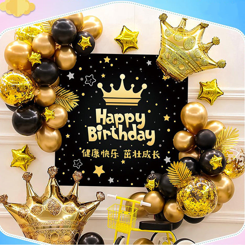 Children Diy Birthday Banner Confetti Birthday Balloon Set