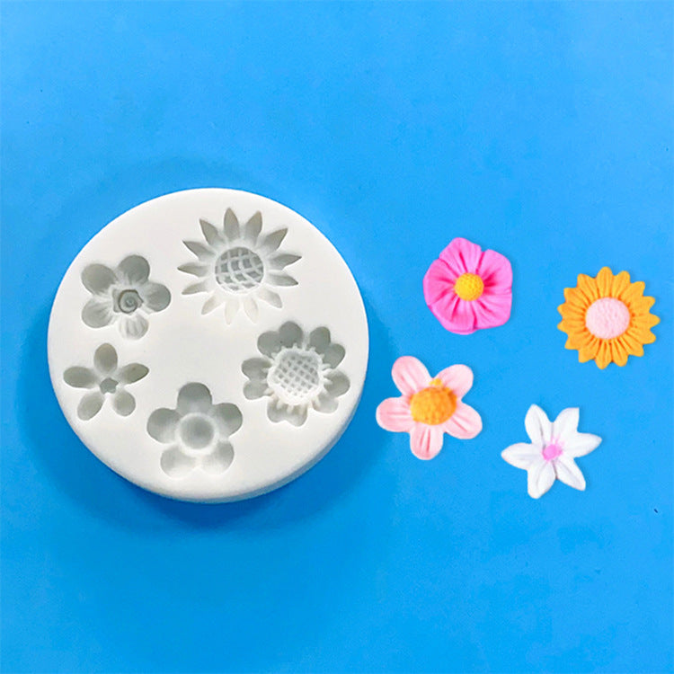 Multi daisy flower silicone mold fondant cake decorating molds