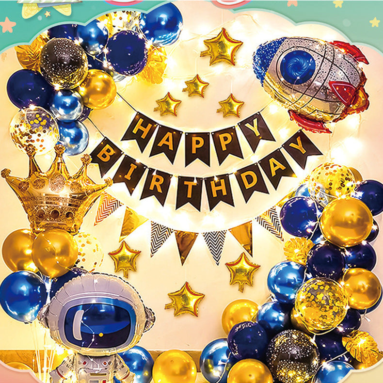 Children Diy Birthday Banner Confetti Birthday Balloon Set