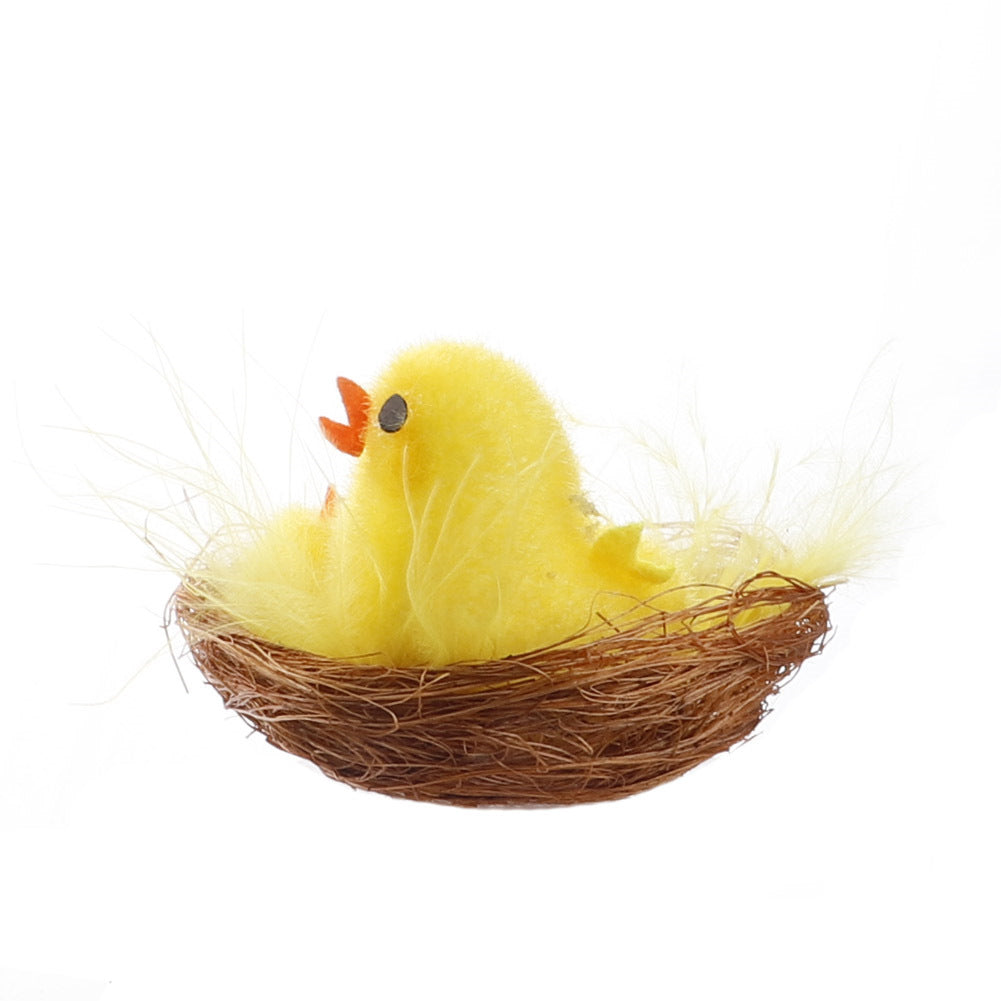 mini easter chicks with nest