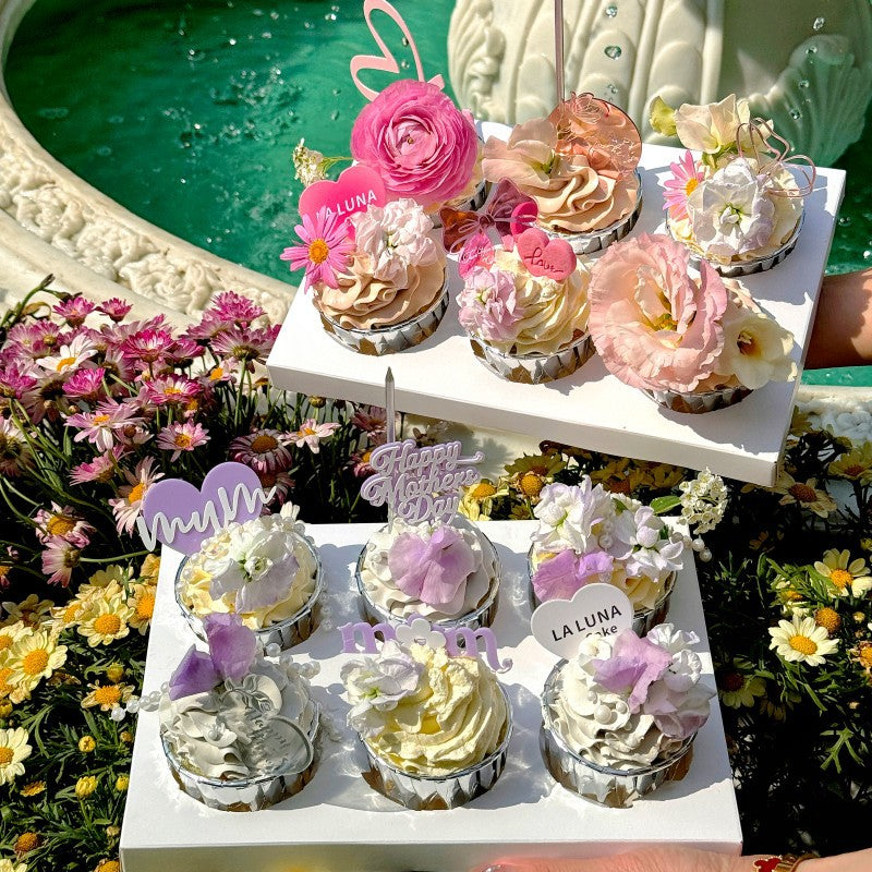 Mother's Day acrylic cake toppers for cupcakes