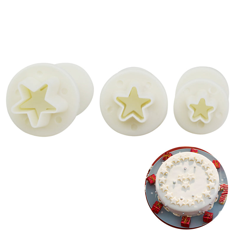 Sugarpaste Three Holly leaf Plunger Cutter baking tools