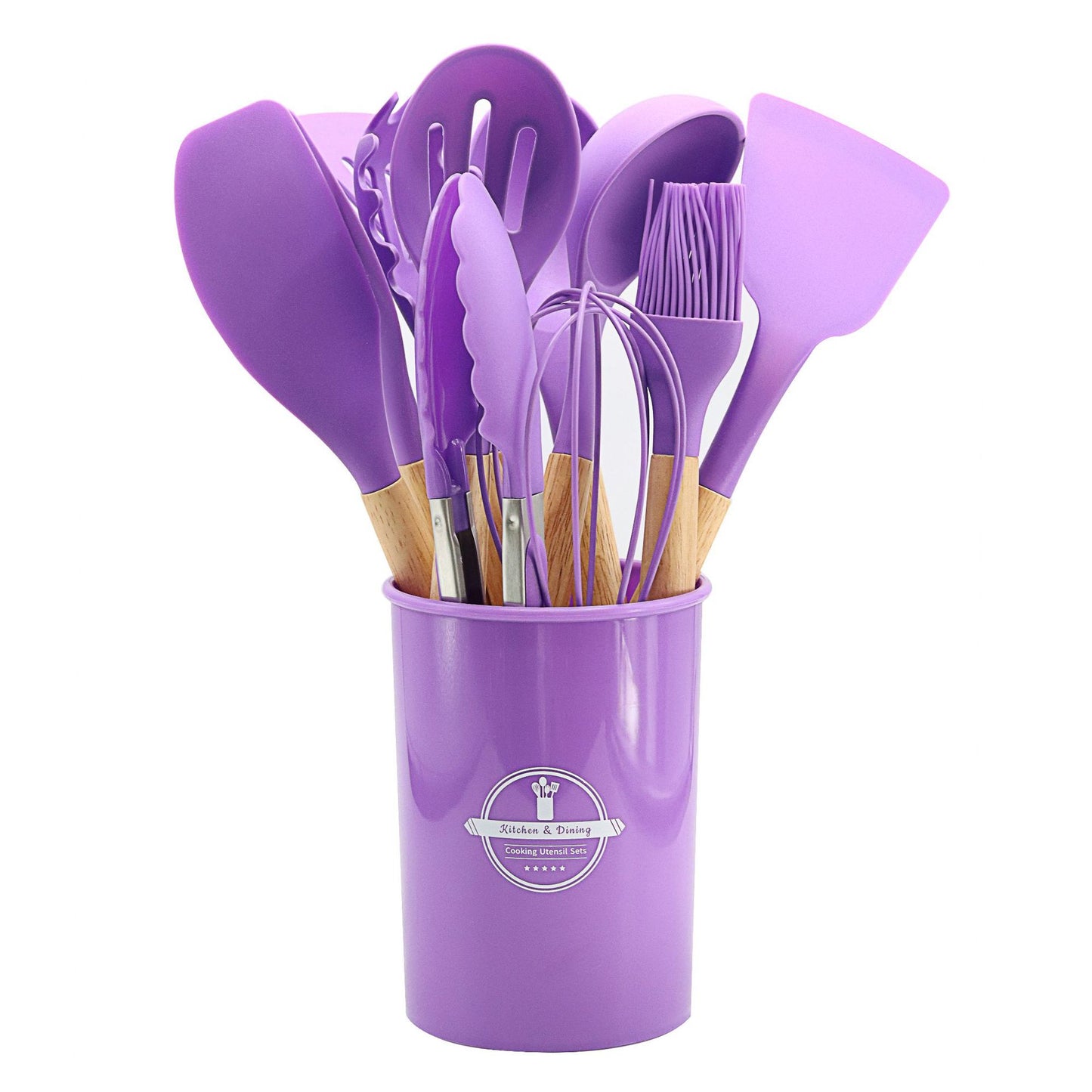 Silicone kitchen utensils set 12-piece spoon combination set storage rack cooking Utensils Set