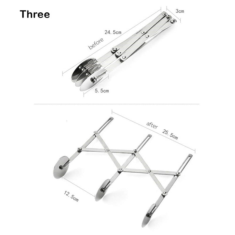 7 Wheels Flexible Roller Rounder Blade Stainless Steel Dough Cutter