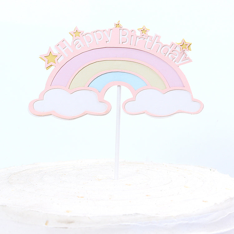 Baby Glitter Rainbow Cake Topper Happy Birthday cake topper