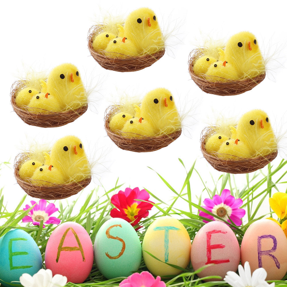 mini easter chicks with nest