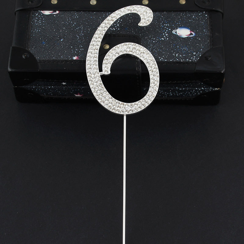 0-9 number Diamond Cake topper