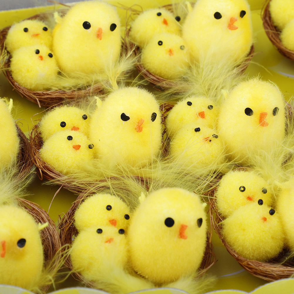 mini easter chicks with nest