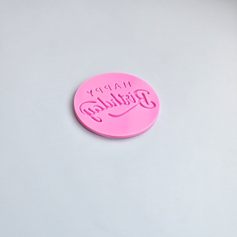 happy birthday plastic cookie cutter embosser plastic stamp fondant mold