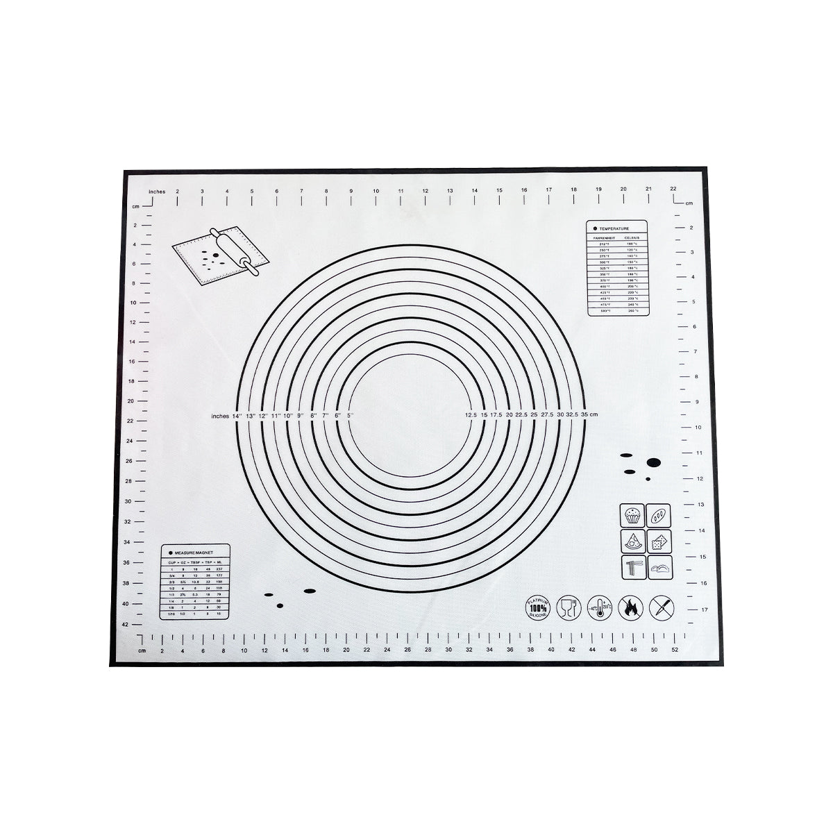 BPA Free 40*60cm Non-slip silicone mat with edge rolling mat