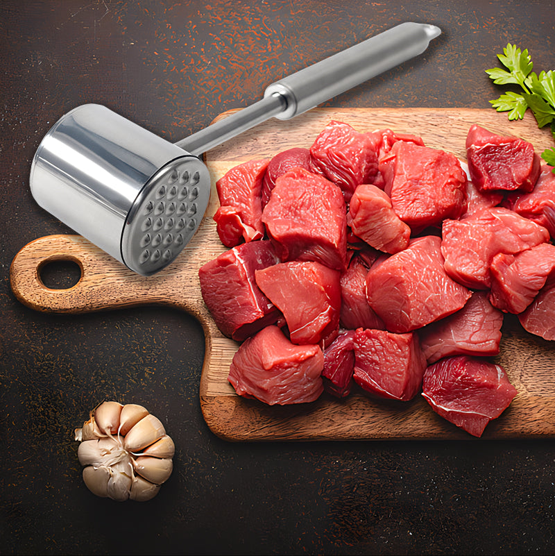kitchen gadgets food grade 304 stainless steel meat tenderizer meat hammer
