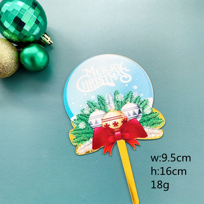 Hot Selling Acrylic Merry Christmas Beautiful Colour printing Cake Topper