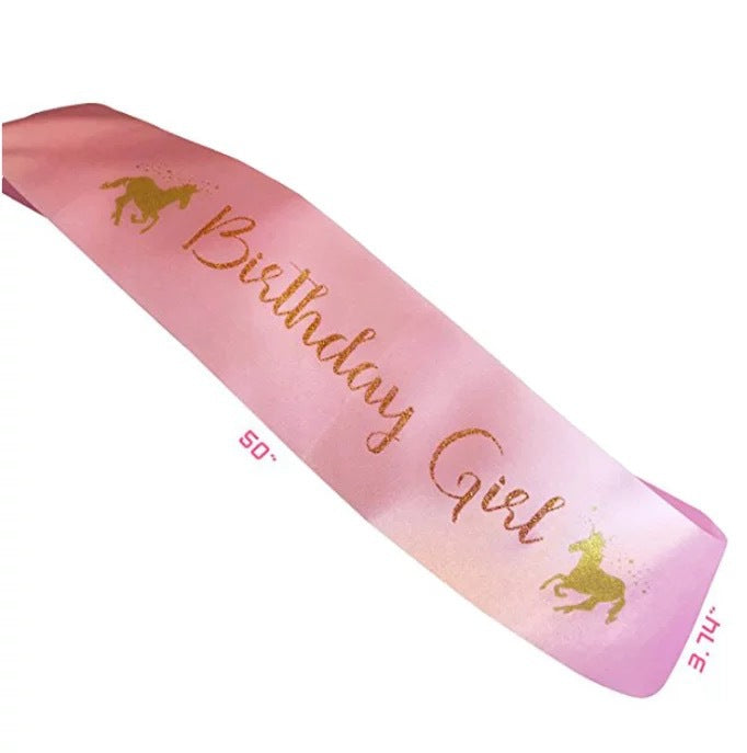 Children birthday unicorn sash