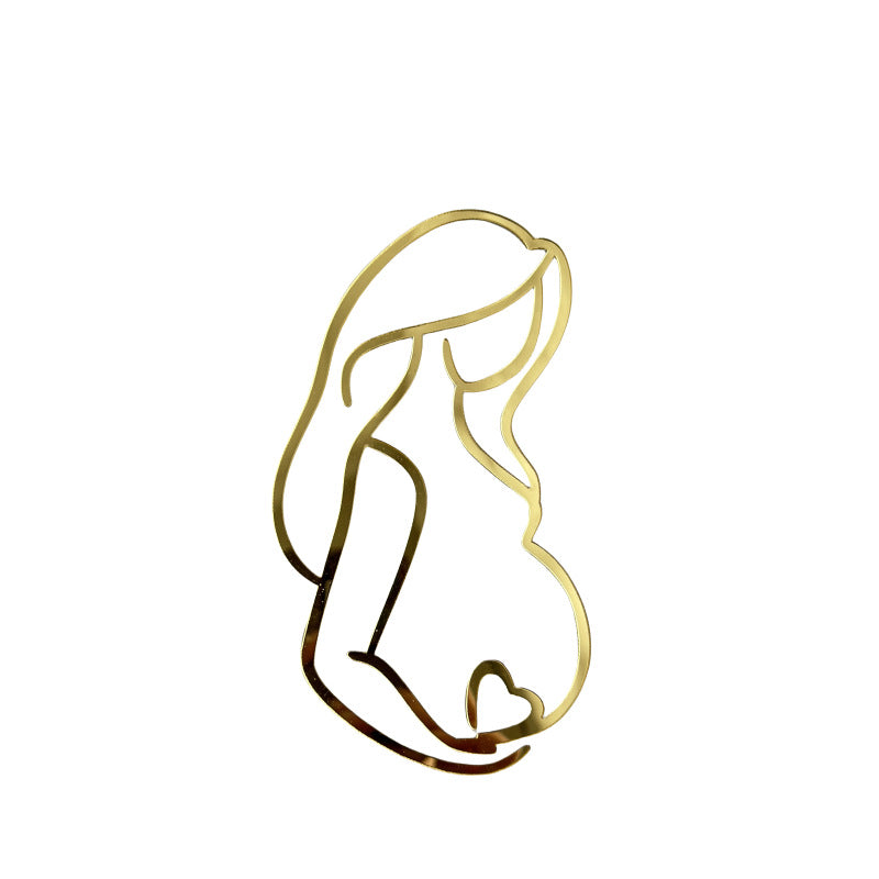 Simple lines acrylic expectant mother maternity for cake decoration