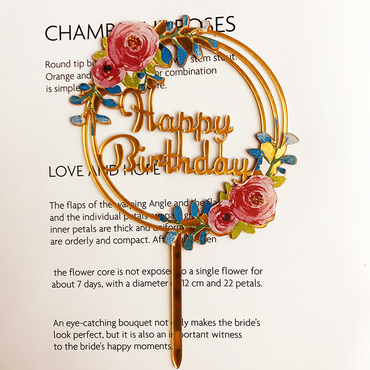 Rainbow acrylic cake topper