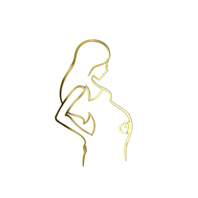 Simple lines acrylic expectant mother maternity for cake decoration