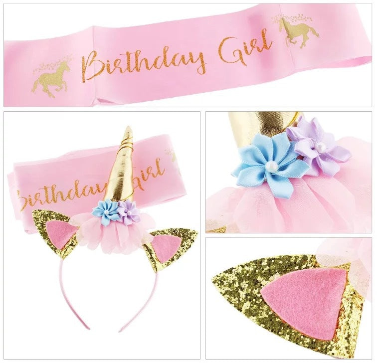 Children birthday unicorn sash