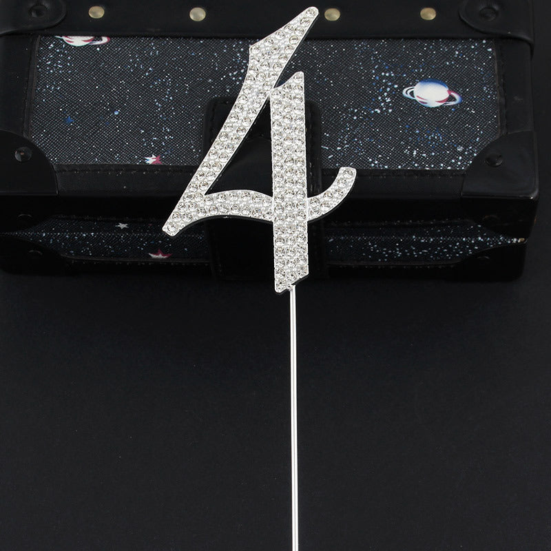 0-9 number Diamond Cake topper