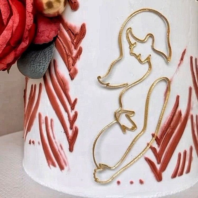Simple lines acrylic expectant mother maternity for cake decoration