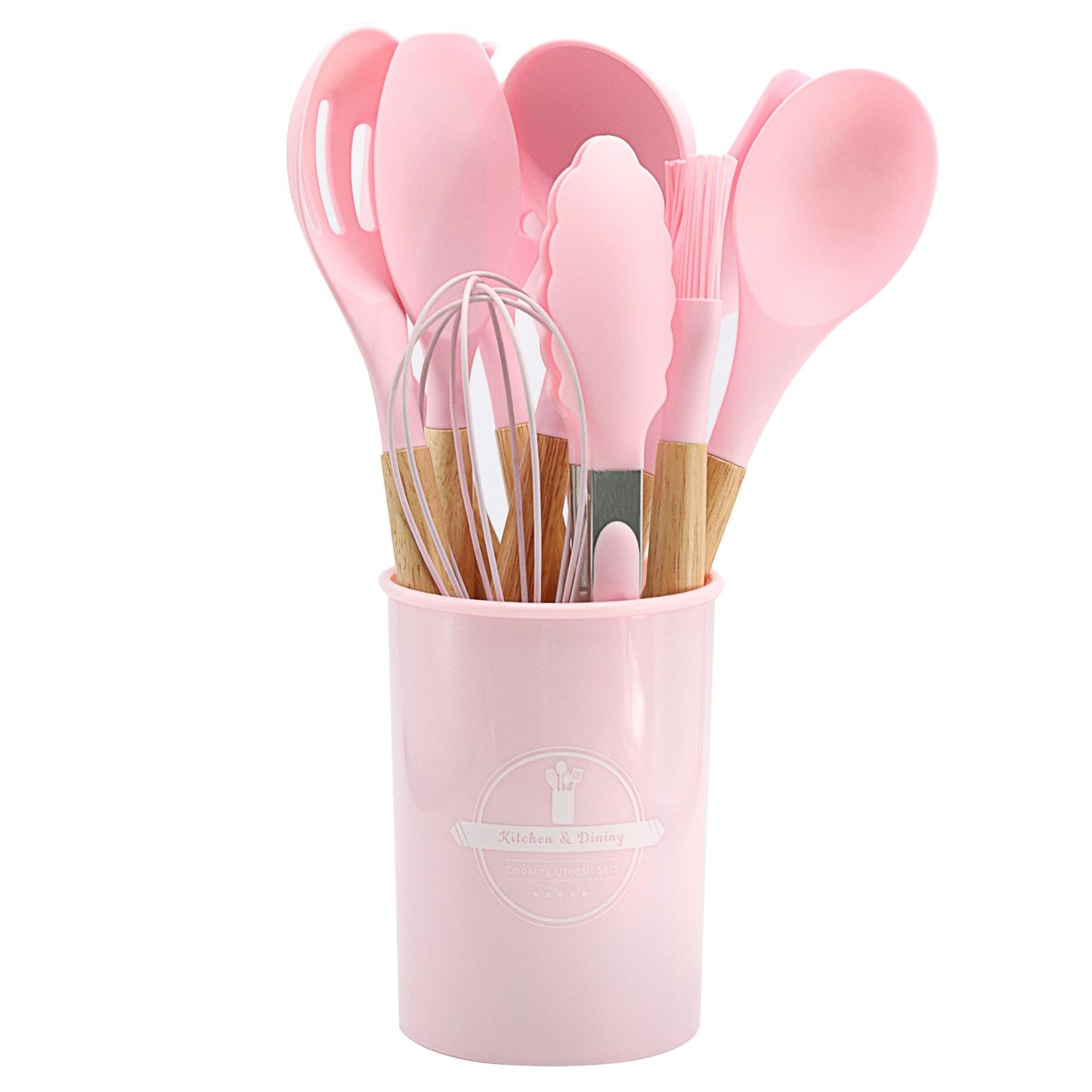 Silicone kitchen utensils set 12-piece spoon combination set storage rack cooking Utensils Set