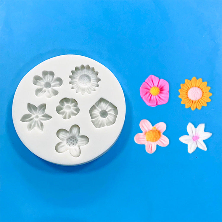 Multi daisy flower silicone mold fondant cake decorating molds