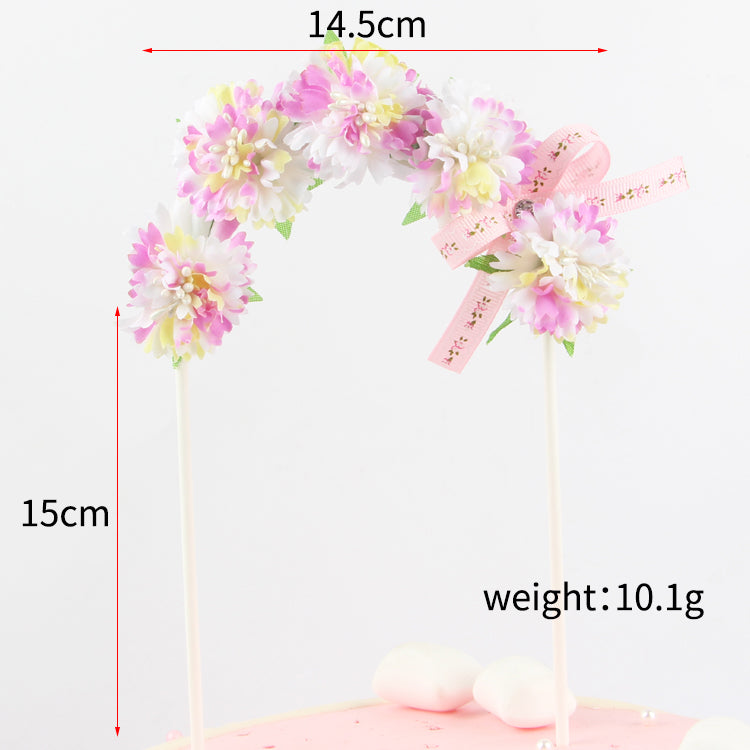 Flower arch cake insert topper