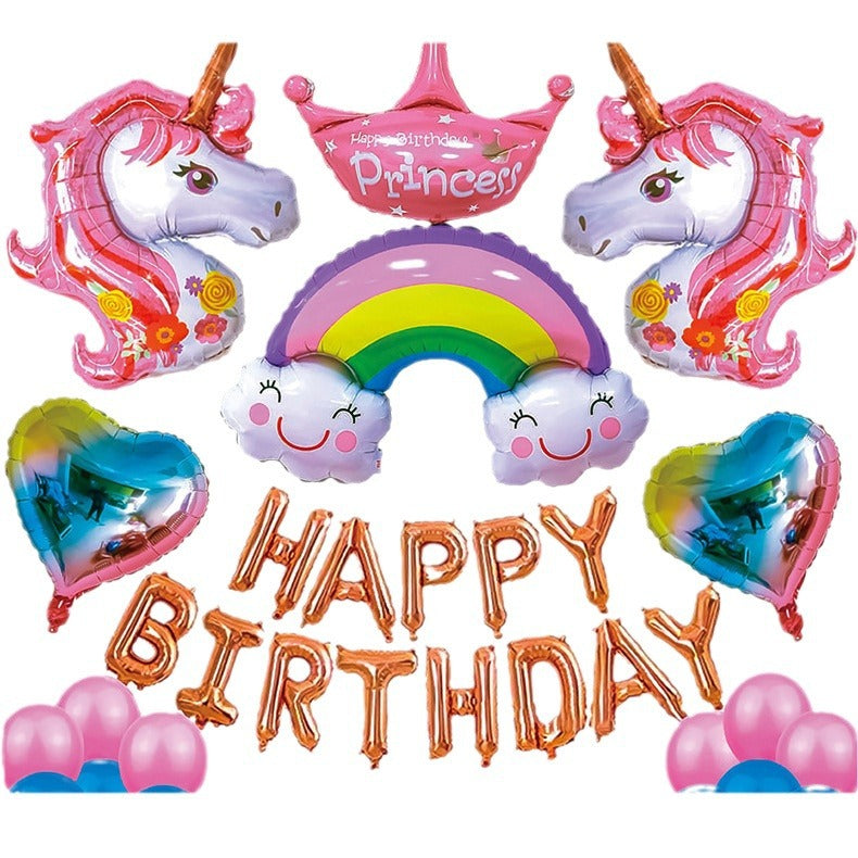 Children Diy Birthday Banner Confetti Birthday Balloon Set