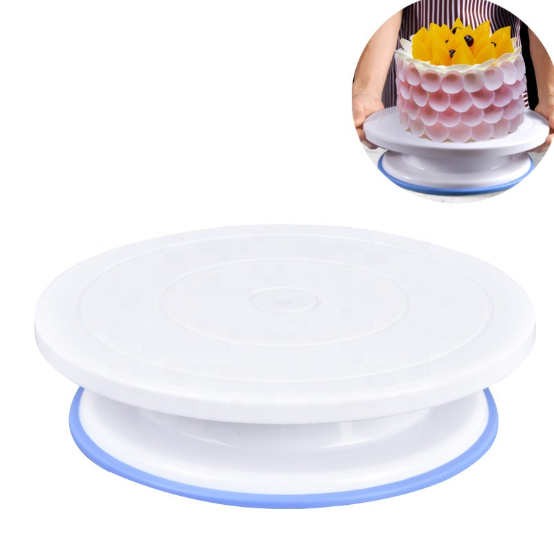 Plastic Revolving Cake Stand Decorating Kit Display Stand Cake Tools Accessories Rotating Cake Turntable Server