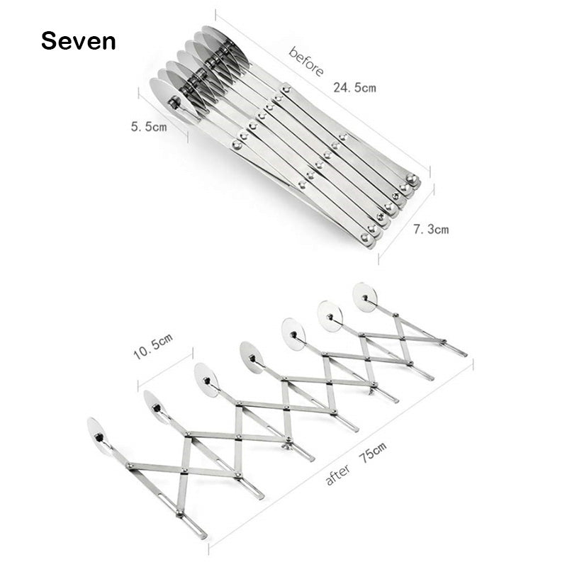 7 Wheels Flexible Roller Rounder Blade Stainless Steel Dough Cutter