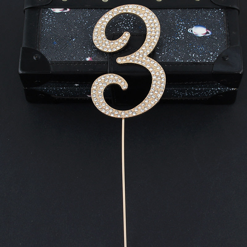 0-9 number Diamond Cake topper