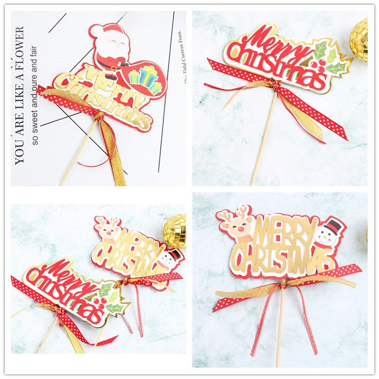 Merry Christmas paper cake toppers