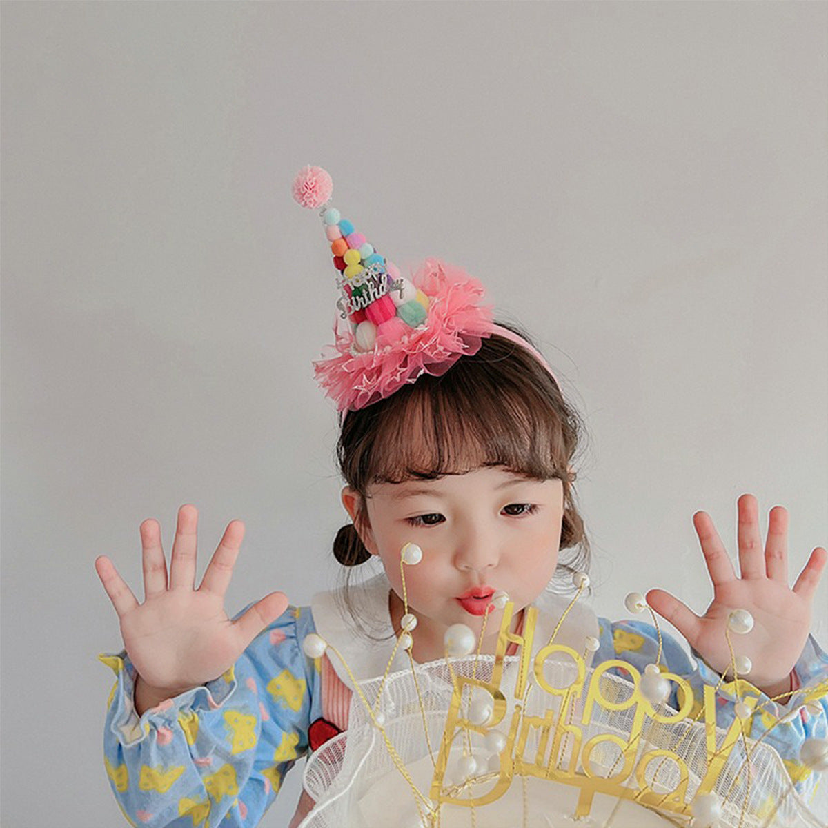 Birthday headband hat kid's birthday crown hair clip