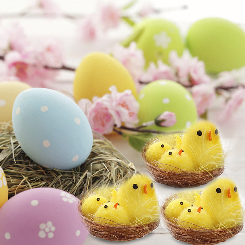 mini easter chicks with nest
