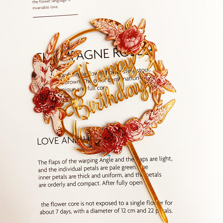 Rainbow acrylic cake topper