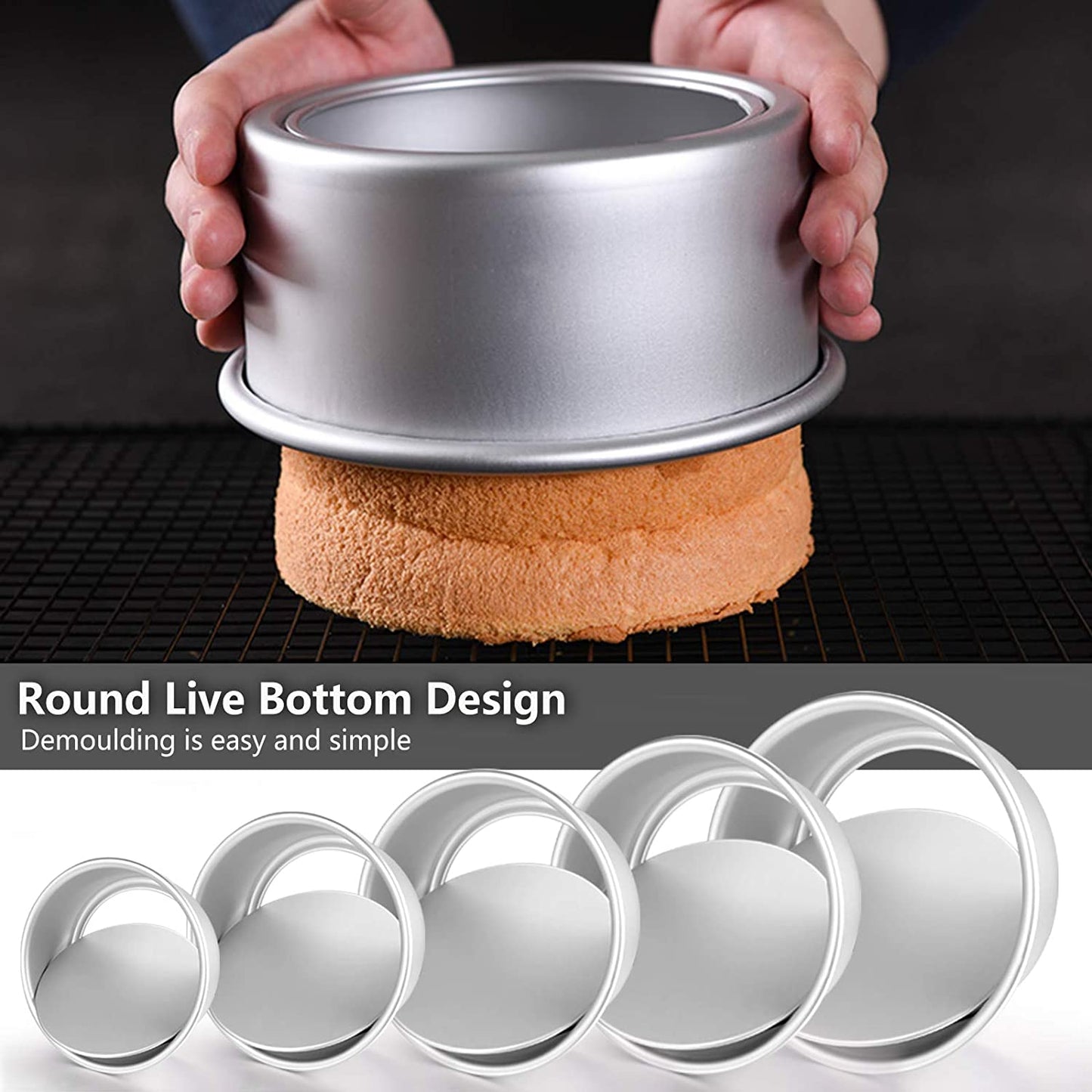 Removable bottom Round Cake Molds Pan Aluminum Alloy live bottom Baking Cake Tools