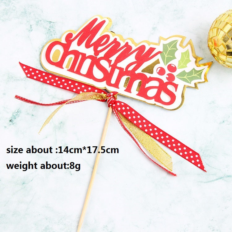 Merry Christmas paper cake toppers