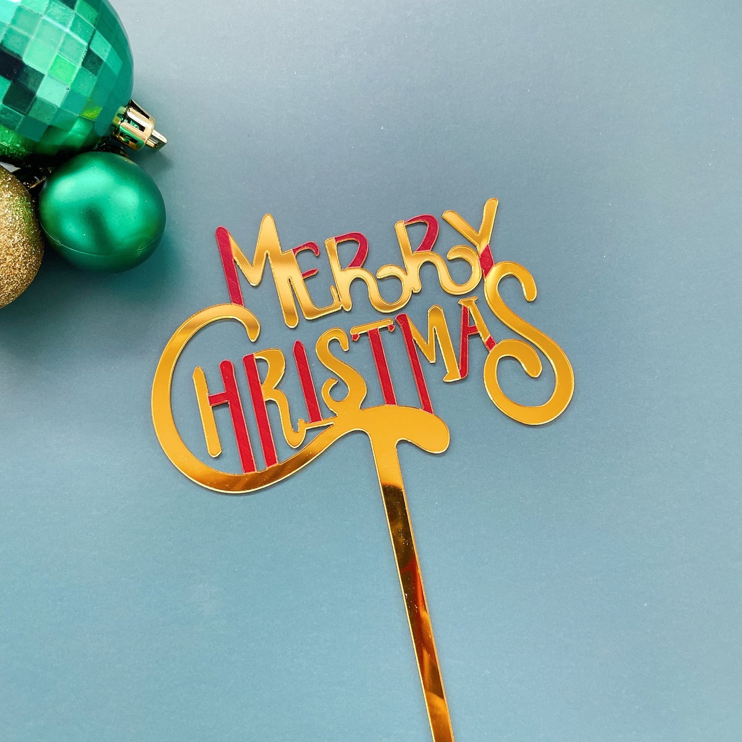 Hot Selling Acrylic Merry Christmas Beautiful Colour printing Cake Topper