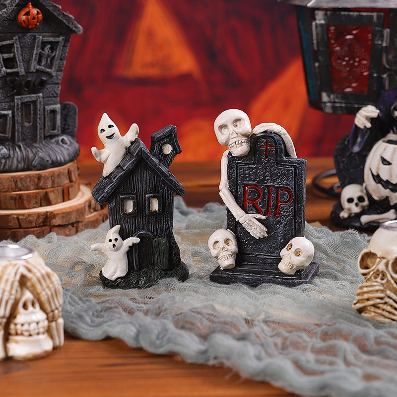 Halloween statue skull gravestone for Halloween decoration
