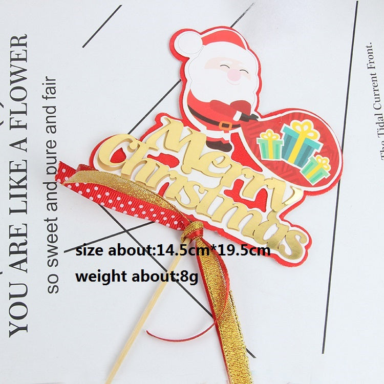 Merry Christmas paper cake toppers