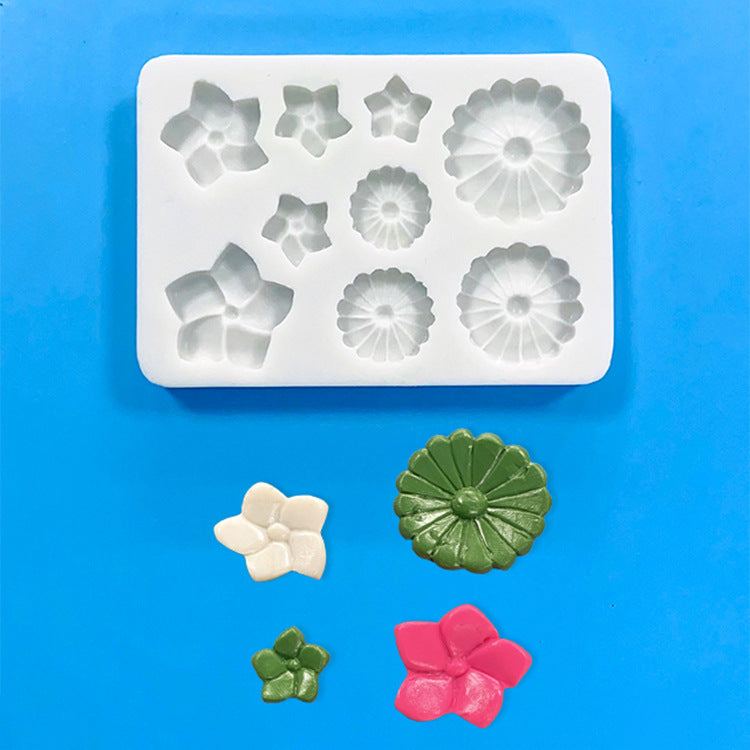 Multi daisy flower silicone mold fondant cake decorating molds