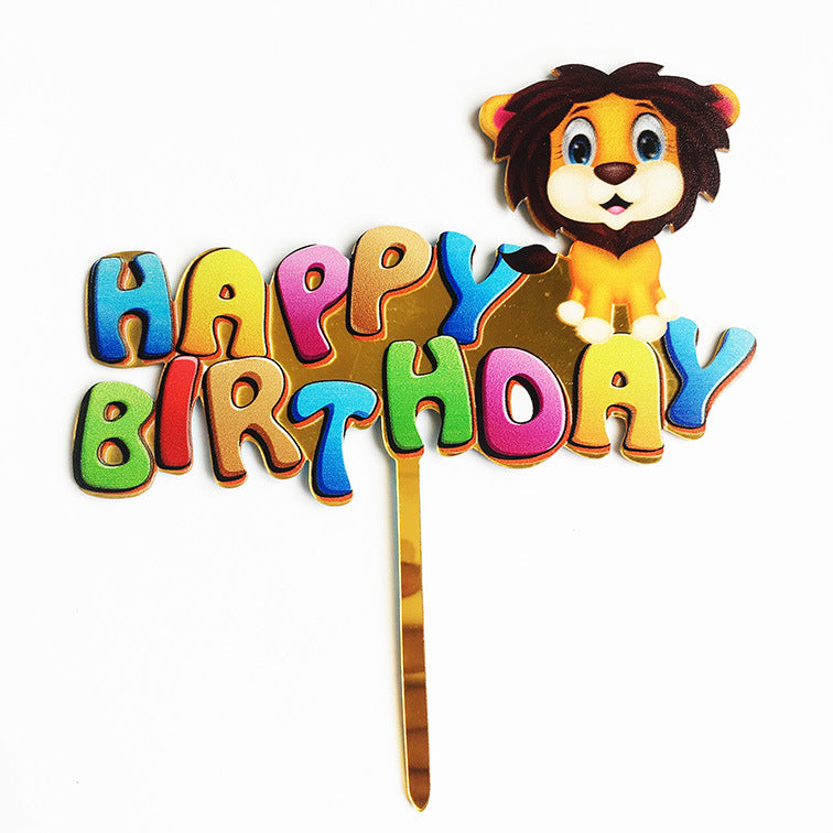 Rainbow acrylic cake topper